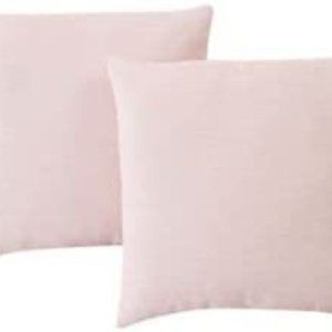 Infinity Home 2pk 18 Square Faux Linen Deco Blush 18"X18"